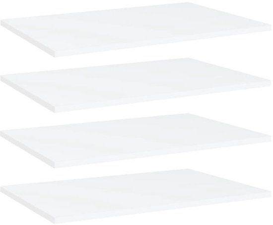 vidaXL Wandschappen - 4 stuks - 60x40x1,5 cm - Bewerkt Hout - Wit