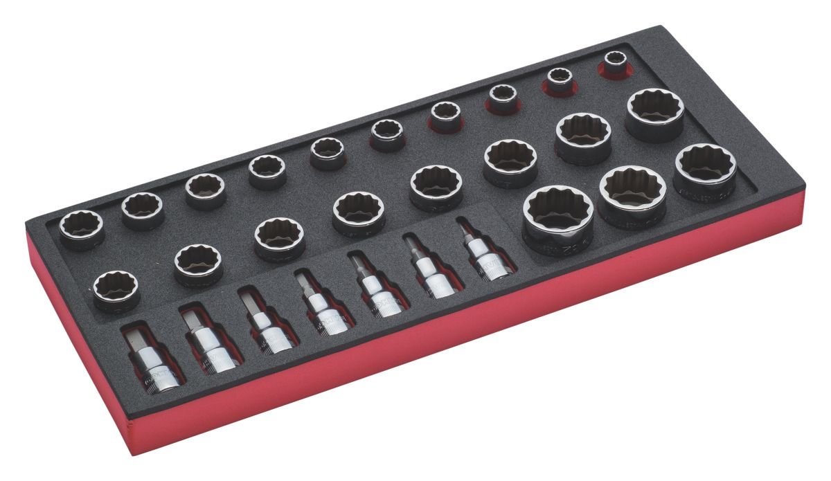 Bahco Foaminlay Fit&Go 1/3 met doppen en toebehoren 1/2" - 28-delig