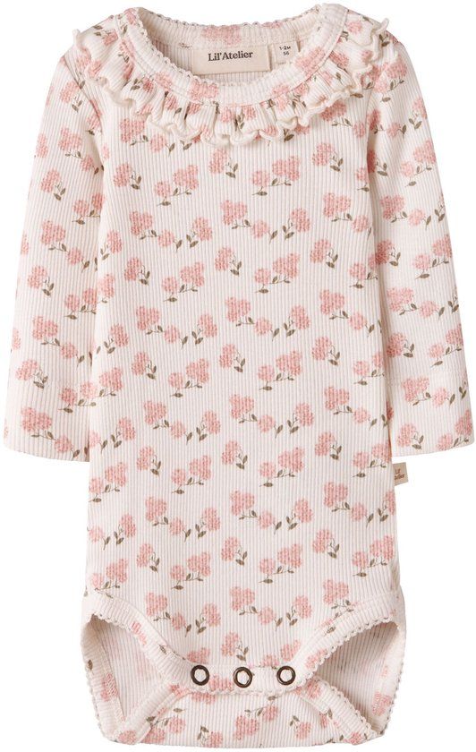 Lil' Atelier Romper Lange mouwen Gebloemd Vrouwen Coconut Milk