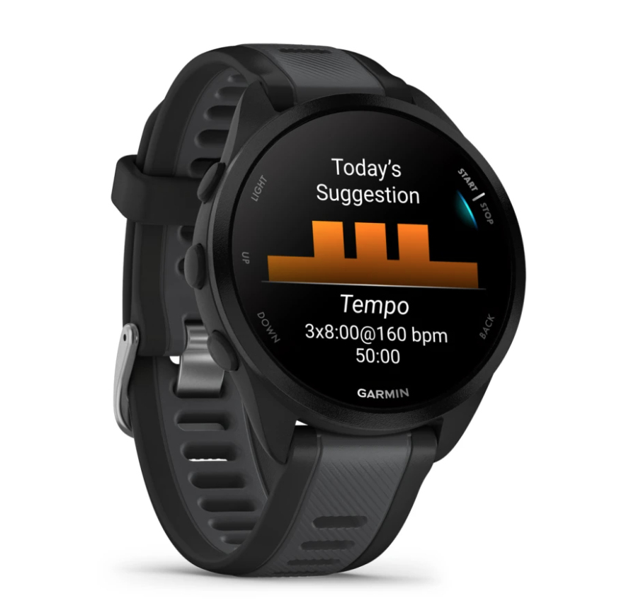 Garmin Forerunner 165 Smartwatch - 1.2&#34; AMOLED Display - Black