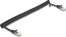 Delock RJ45 Coiled Cable male to male Cat.5e 1 m black