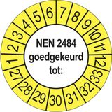 Keuringsstickers Ricard Keuringsstickers NEN 2484 2027 | 50 stuks, Ø 35 mm | Buiten Geel