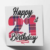 Maturi Tartankaart "Happy 21st Birthday" - van binnen blanco
