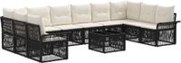 vidaXL - Tuinbank - Set - 11 - st - Zwart - poly - rattan
