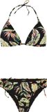 Protest Prtfluo – Triangle bikini set Dames – Gebloemd – Kruisbanden – Uitneembare vulling – Zwart