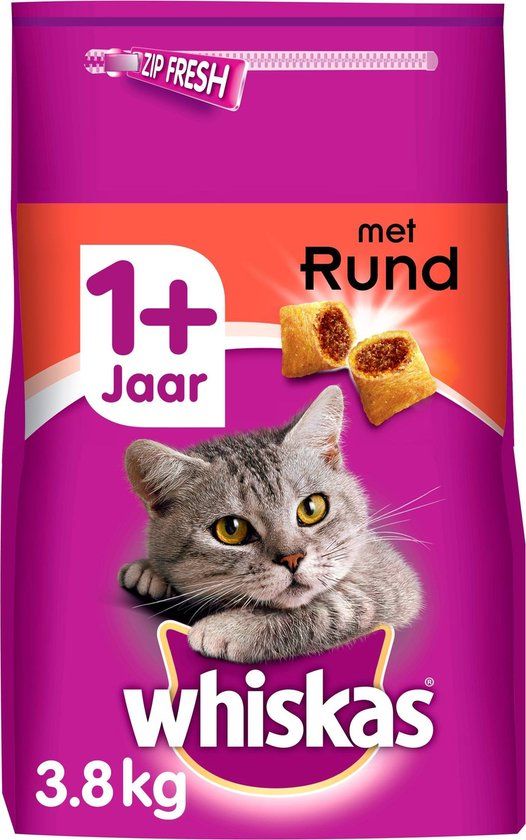 Whiskas Brokjes Adult Rund - Kattenvoer - 3.8 kg