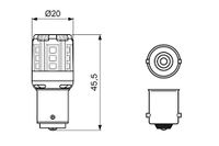 Bosch P21W LED Retrofit autolampen - 12V 1W BA15s - 2 lampen