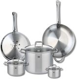 Fackelmann Set van 2 Koekenpannen 28 en 32 cm en 3 kookpotten 12, 16 en 26 cm Elo Profi Citrin