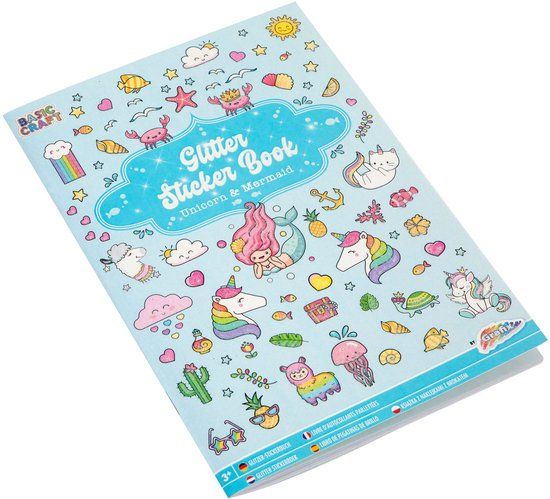 Top1Toys Creative Craft Group Glitter Stickerboek A5 - Blauw