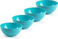 Plasticforte kommetjes/schaaltjes - 4x - dessert/ontbijt - kunststof - D17 x H8 cm - blauw
