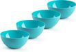 Plasticforte kommetjes/schaaltjes - 4x - dessert/ontbijt - kunststof - D17 x H8 cm - blauw