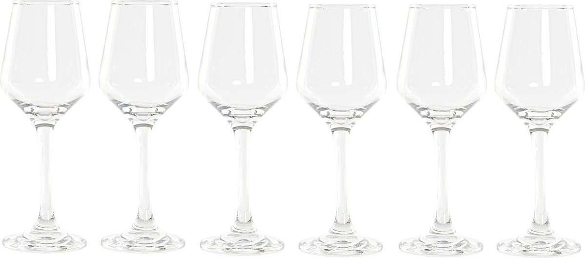 Items 6x Stuks witte wijn glazen 250 ml van glas - Wijnglazen - Keuken/servies basics