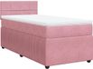 vidaXL Boxspring met matras fluweel roze 80x200 cm