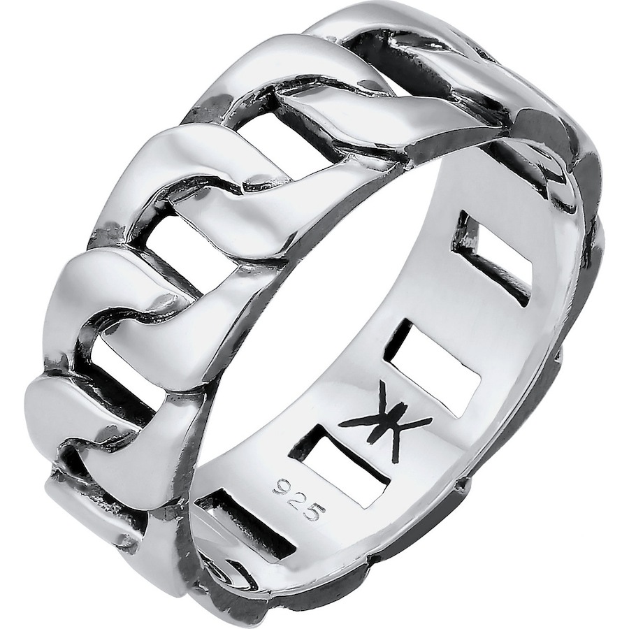 KUZZOI KUZZOI KUZZOI Ring Heren Statement Massief Trend Cool geoxideerd in 925 Sterling Zilver Mannen sieraden