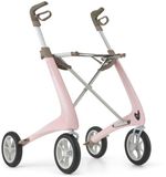 byACRE Rollator Acre Carbon Ultralight M, Pale Rose, avec petit sac organisateur