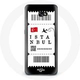 Maniacase Hoesje voor Samsung Galaxy A3 2016 Vliegticket Istanbul Turkije