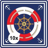 Bellatio Decorations Zeeman / scheepvaart thema bierviltjes - onderzetters - 10x stuks