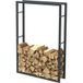 BC-elec Hhwpf0026 Rangement À Bois En Acier Noir 150x100x25cm, Rack Pour Bois De Chauffage, Range-bûches