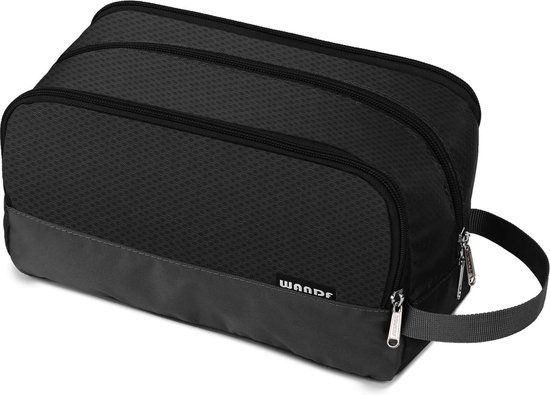 WANDF Toiletbag for men, travel accessories, makeup bag for on the go, for women, toiletry bag (black)