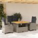 Maison Exclusive - Ensemble de jardin d'extérieur, 4 pièces, avec coussins, gris, en polyrotin