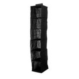 Kipit Organiseur de garde-robe - 6 compartiments - noir - 25 x 25 x 138 cm - peu encombrant/suspendu