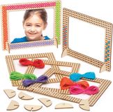 Baker Ross Fotolijst Borduursets van Hout (4 stuks) Knutselspullen en Knutselsets voor Kinderen