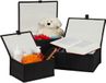 Merkloos Relaxdays opbergmand met deksel - set van 3 - bamboe - 3 groottes - zwart