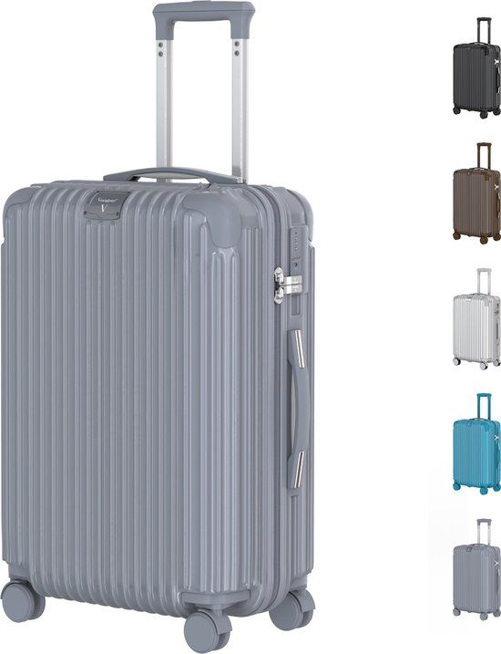 Voyagoux® Medium Reiskoffer - 72L - Nardo Grijs - TSA Slot - Hardcase
