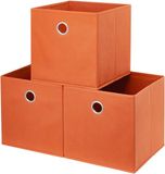 Famanu Kubus Opbergbakken Oranje 28x28x28 cm - Set van 3