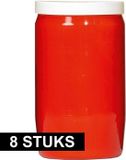 Spaas Grafkaars/gedenklicht - 8x - Rood - 7 x 18 cm - 9 dagen brandtijd