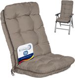 Beautissu Flair HL Stoelkussen Set 2x Hoge Rugleuning 120x50x8 cm Taupe