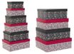 Boxset Empilable Carton Noir/Fuchsia 33x45x35 cm