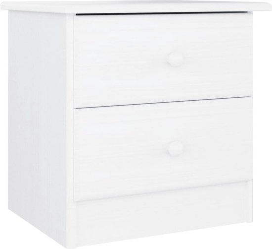 vidaXL Nachtkastje ALTA 41x35x41 cm massief grenenhout wit
