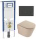 Geberit QeramiQ Dely Toiletset - 36.3x51.7cm - Inbouwreservoir - Rimless - Diepspoel - Softclose Zitting - Mat Antraciet Bedieningsplaat