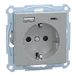 Schneider Electric Merten USB-Schuko-stopcontact, MEG2367-0460 | USB type A+C, inbouw, systeem M, aluminium