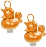 Duckiez badeendje eenhoorn - 6 stuks - oranje - kunststof