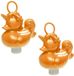 Duckiez badeendje eenhoorn - 6 stuks - oranje - kunststof