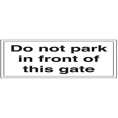 V Safety VSafety 74008BA-S Algemeen parkeerbord, Niet parkeren voor deze poort", Zelfklevend, Landschap, 300 mm x 200 mm, Zwart