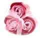 Ancient Wisdom Zeep bloemen - roze rozen - 6 setjes van 3 rozen