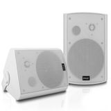 Pyle Bluetooth luidsprekerboxen voor binnen en buiten, 2-weg luidspreker voor binnen als wandluidspreker of box als zwembadluidspreker of muziekinstallatie terras, luidspreker, wit, 240 W
