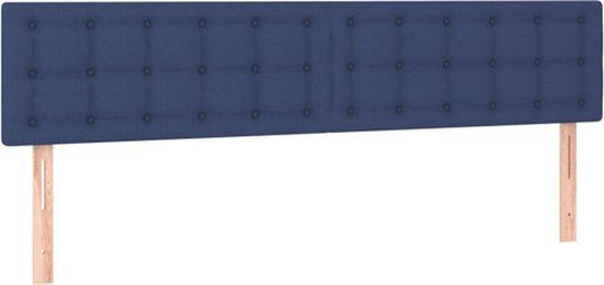 vidaXL Hoofdbord Stof Blauw 200x5x78/88 cm