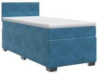 vidaXL Boxspringbed met matras, donkerblauw, 90 x 190 cm, fluweel