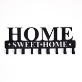 Homemania HOMESRV-129 Kapstok, zacht, met haken, wandkunst, hal, zwart, metaal, 29 x 2 x 13 cm