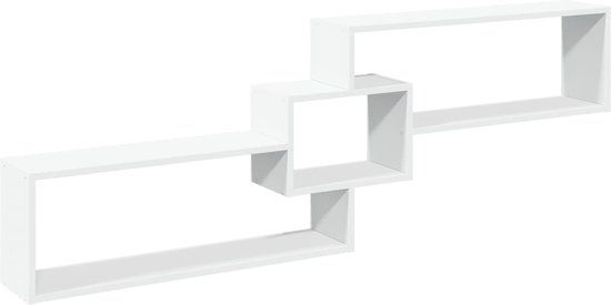vidaXL Wandkast - 158x18x53 cm - Bewerkt Hout - Wit