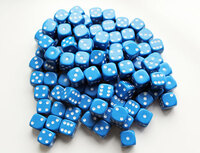 Spellenrijk Dobbelstenen 16mm - Blauw (100 stuks)