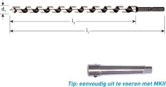 Rotec GOLD-LINE Slangenboor, Ø 20 x 165 / 235 mm
