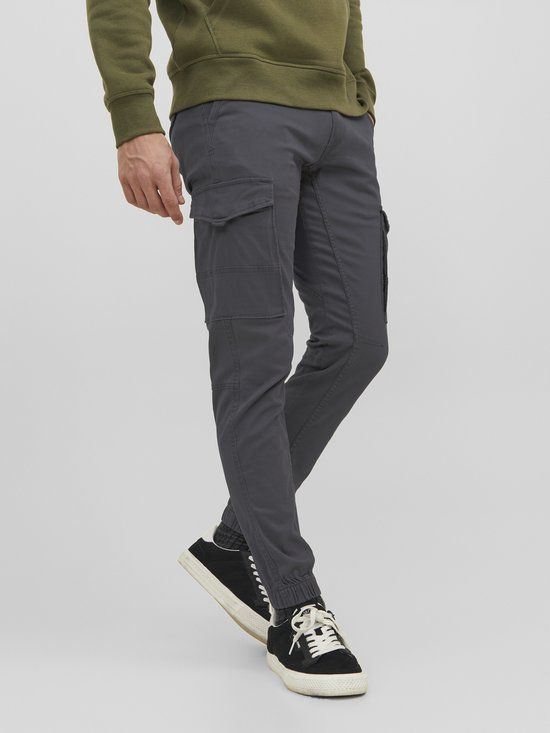 JACK & JONES Paul Lake Cargo loose fit heren cargo broek donkergrijs - Maat 30