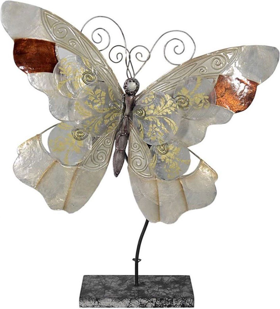 AL - Vlinder Lamp - 37 x 35 cm - Metaal - Wit/Geel/Oranje/Rood/Zilver