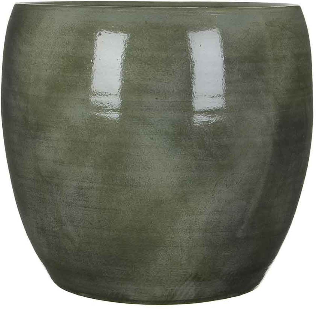 Mica Decorations - lester ronde pot groen - maat in cm: 35 x 38