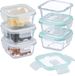 Merkloos Relaxdays Vershoudbakjes met Deksel - Set van 6 - 520 ml - Glas - Luchtdicht